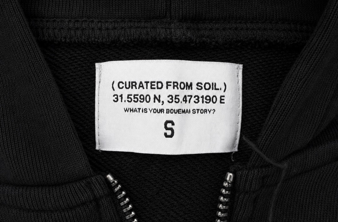 BOUEMAI DISTRESSED HOURGLASS ZIP UP (TIMEWORN BLACK)