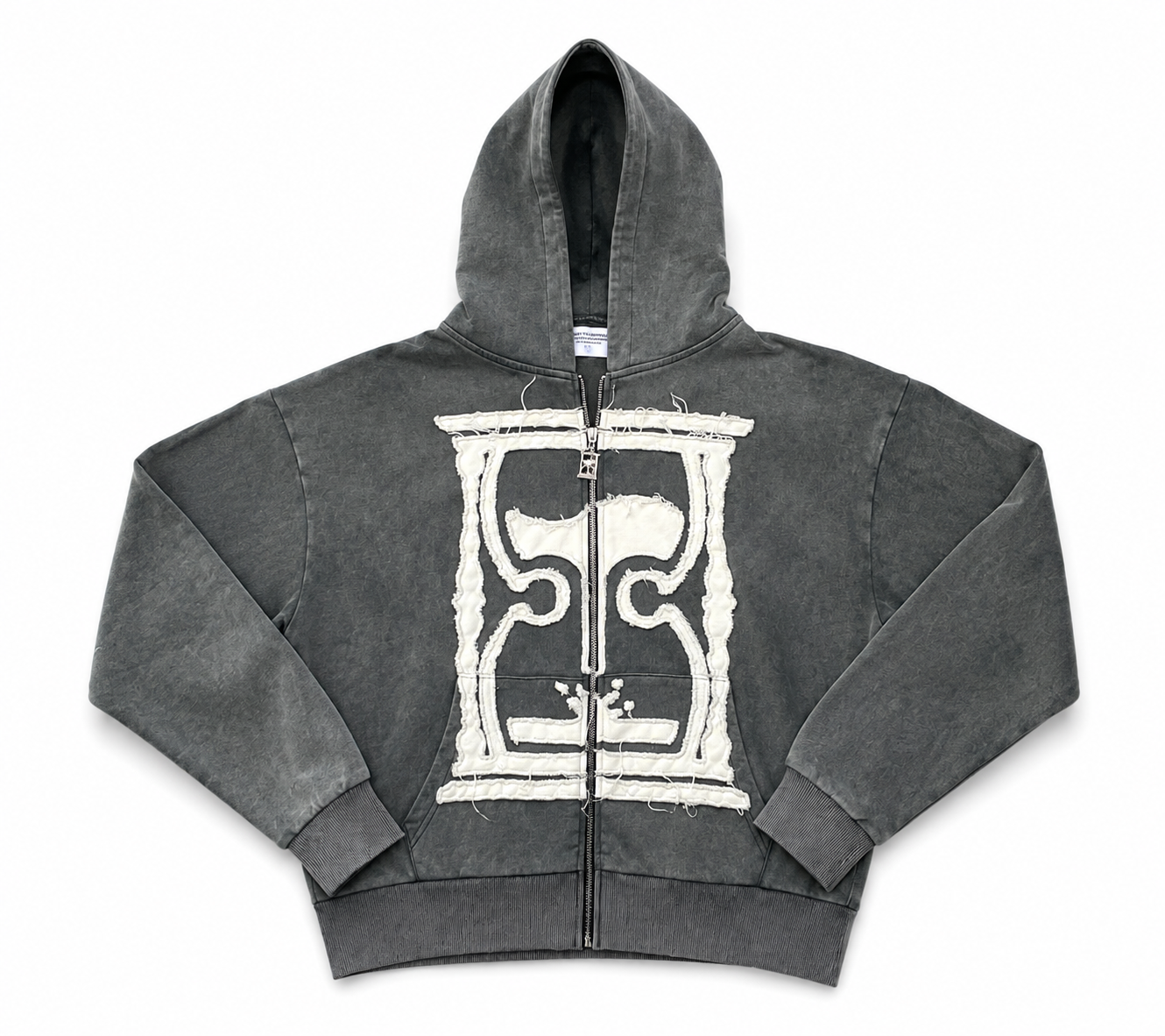 BOUEMAI DISTRESSED HOURGLASS ZIP UP (TIMEWORN GREY)