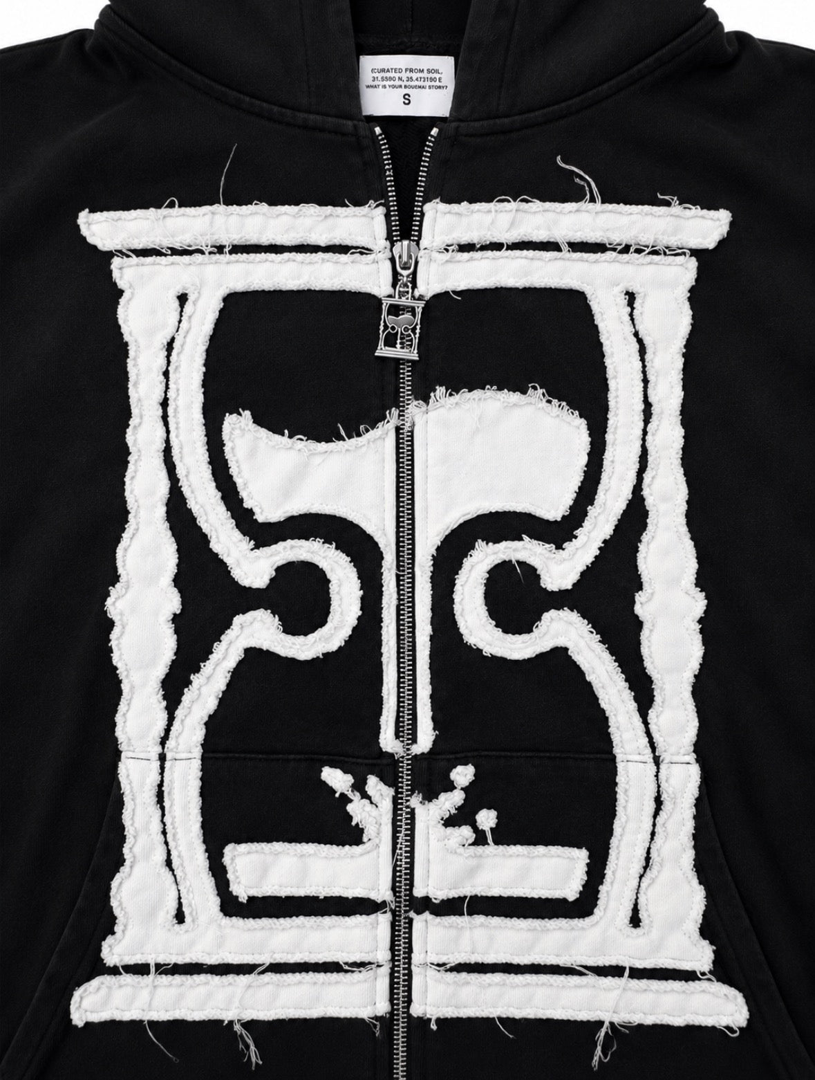 BOUEMAI DISTRESSED HOURGLASS ZIP UP (TIMEWORN BLACK)